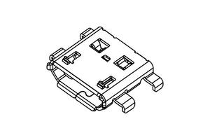 SMD Micro-USB розетка, Tип B, с упорами под запайку в отверстия, MRUSBS-05T